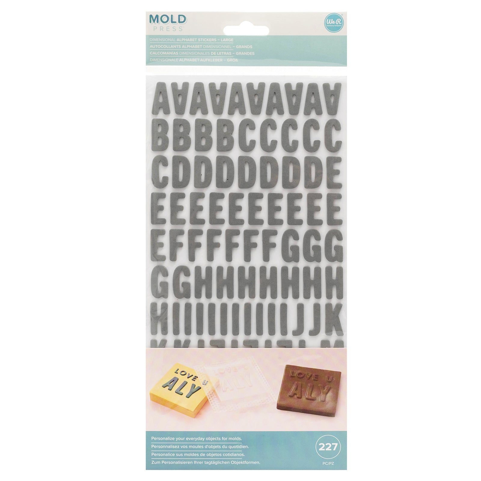 We R Memory Keepers MOLD PRESS LARGE Dimensional Alphabet Stickers