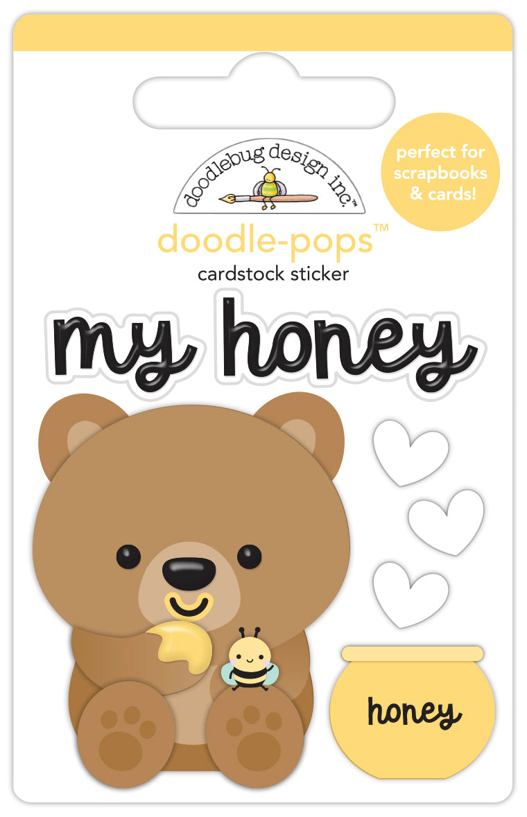 Doodlebug Doodle-Pops Bee Happy MY HONEY 3D Stickers