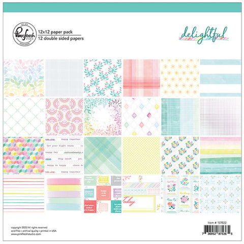 Pinkfresh Studio DELIGHTFUL 12x12 Scrapbook Paper Pack