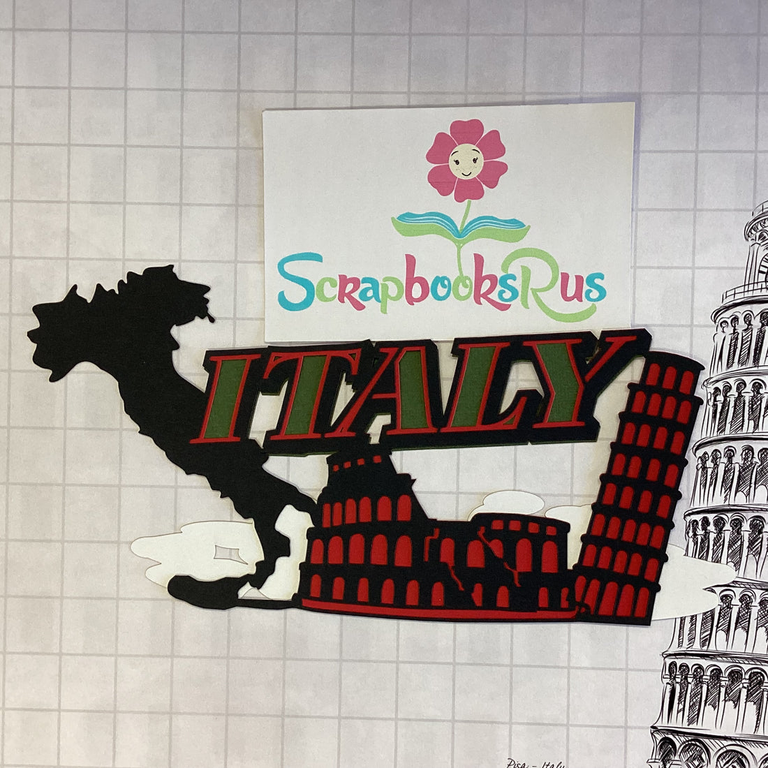 Laser Cut ITALY Diecut Scrapbook Title