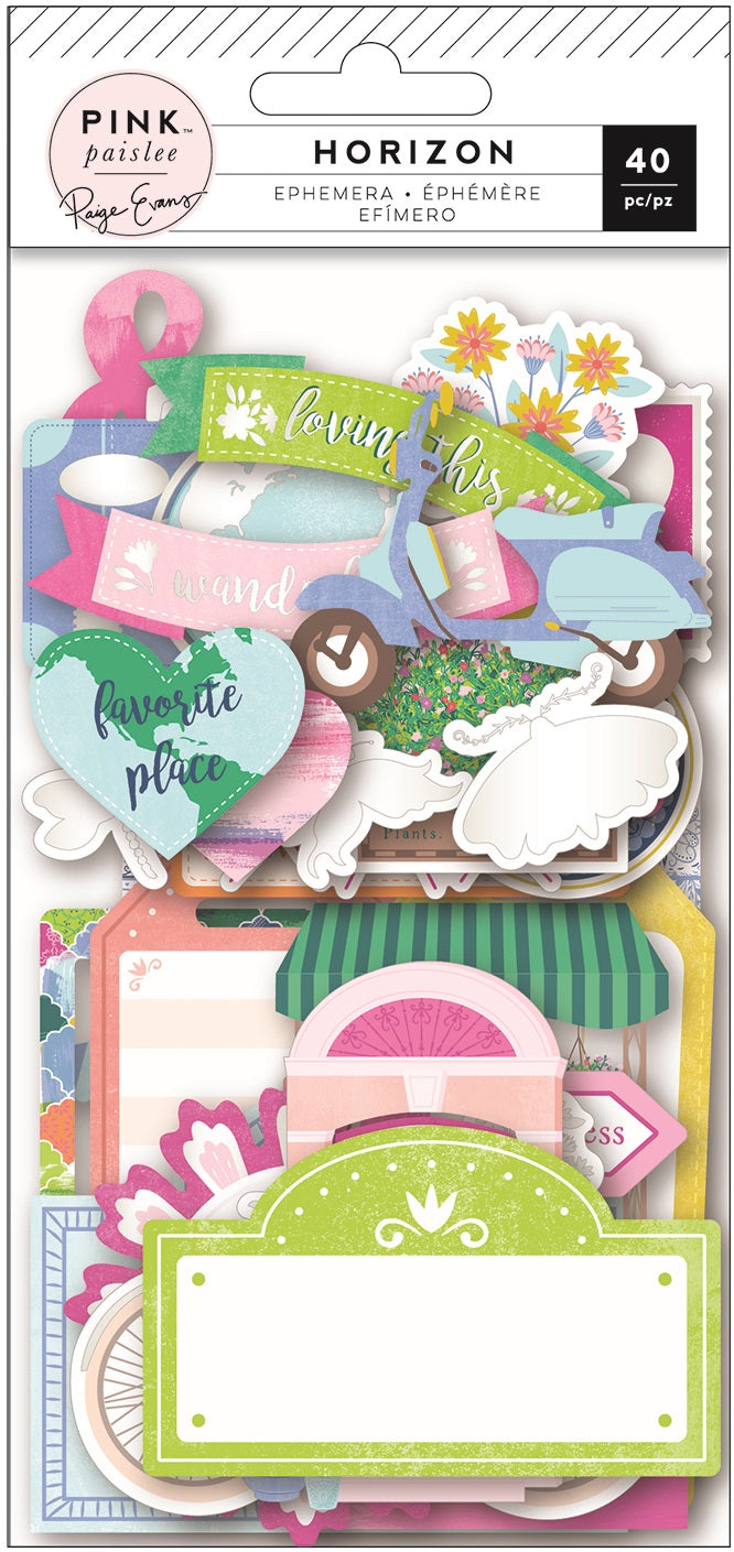 Pink Paislee Paige Evans HORIZON Ephemera 40pc