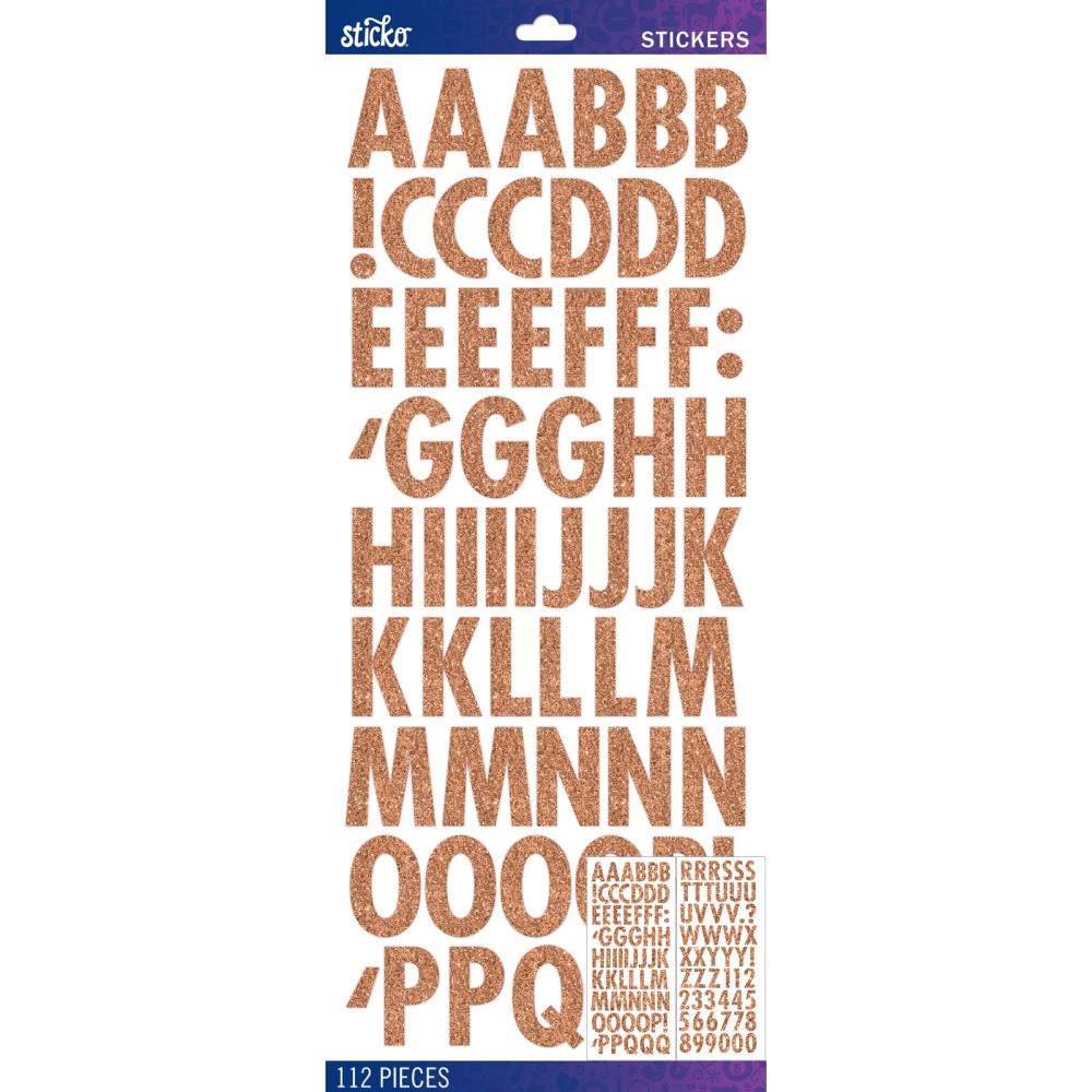 Sticko FUTURA REGULAR GLITTER Alphabet Stickers 112pc