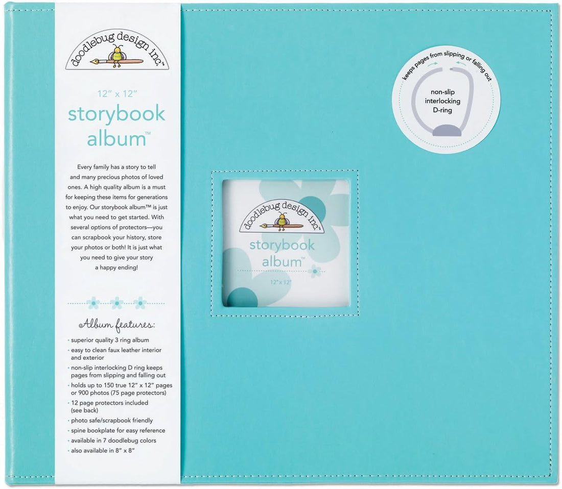 Doodlebug STORYBOOK ALBUM SWIMMING POOL 12”X12” D-Ring Scrapbook