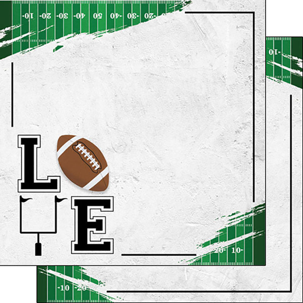 Scrapbook Customs FOOTBALL LOVE 12”X12” Scrapbook Paper