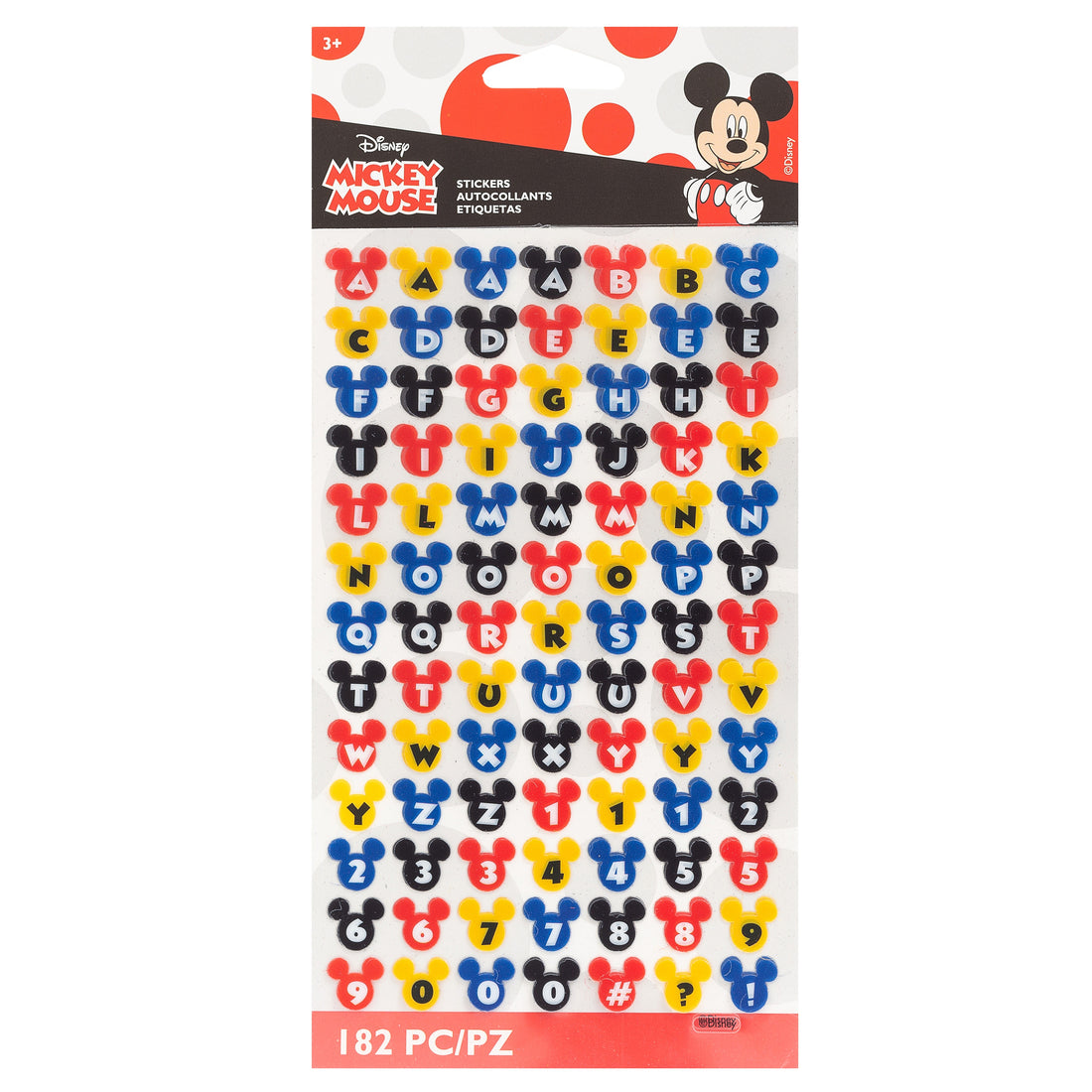 Ek Success Disney MICKEY HEADS ALPHABET Stickers 182pc