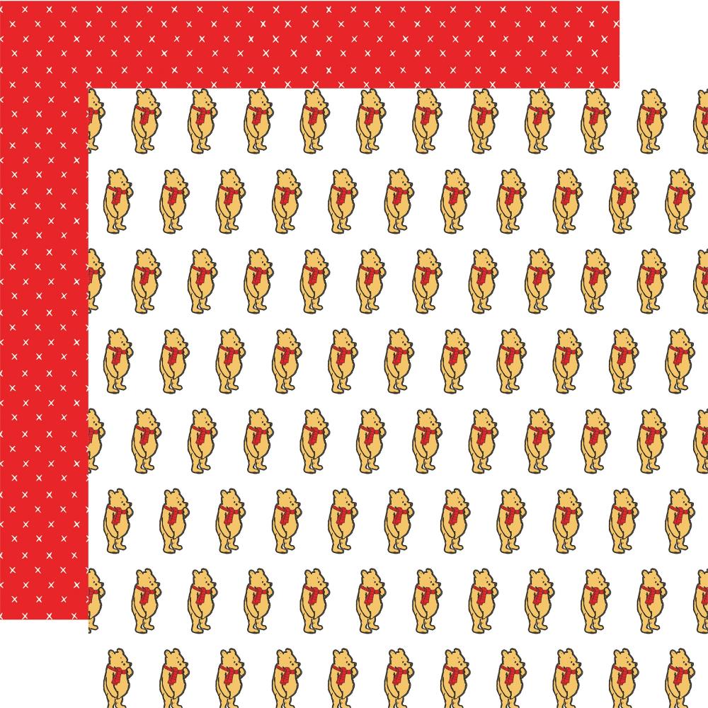 Echo Park Winnie the Pooh Christmas JOLLY POOH BEAR 12X12 Scrapbook Paper