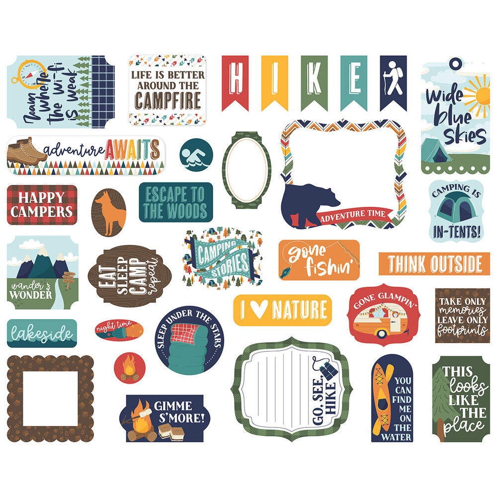 Echo Park Into The Wild EPHEMERA Die Cuts 33pc