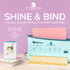 Cinch Shine & Bind machine with a pink card and foil on a purple background
