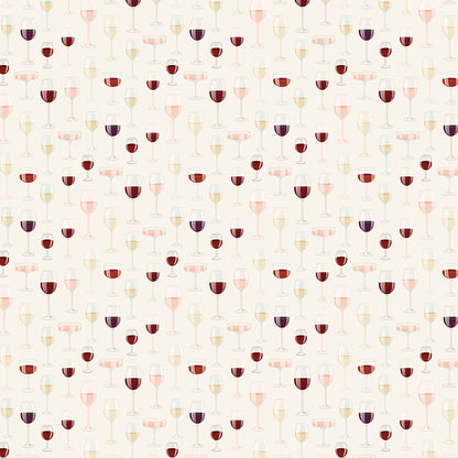 Carta Bella Wine FILL MY GLASS 12&quot;X12&quot; Scrapbook Paper