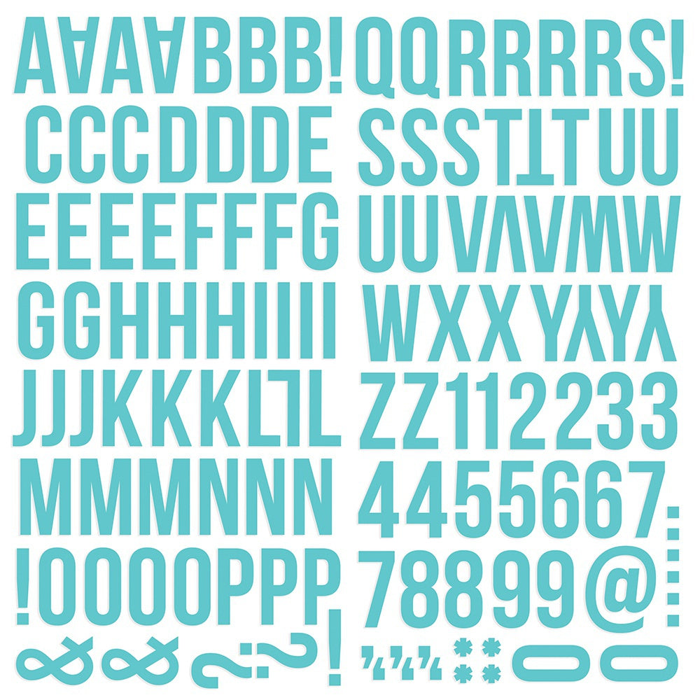 Simple Stories COLOR VIBE ROBIN’S EGG Foam Alpha Letter Stickers