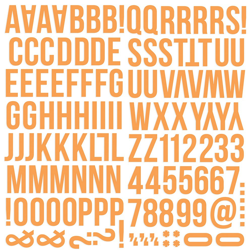 Simple Stories COLOR VIBE ORANGE Foam Alpha Letter Stickers
