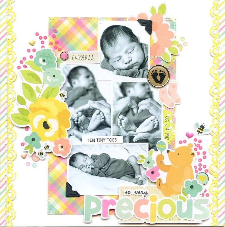 Simple Stories SAY CHEESE CLASSIC POOH BABY Glitter Enamel Dots