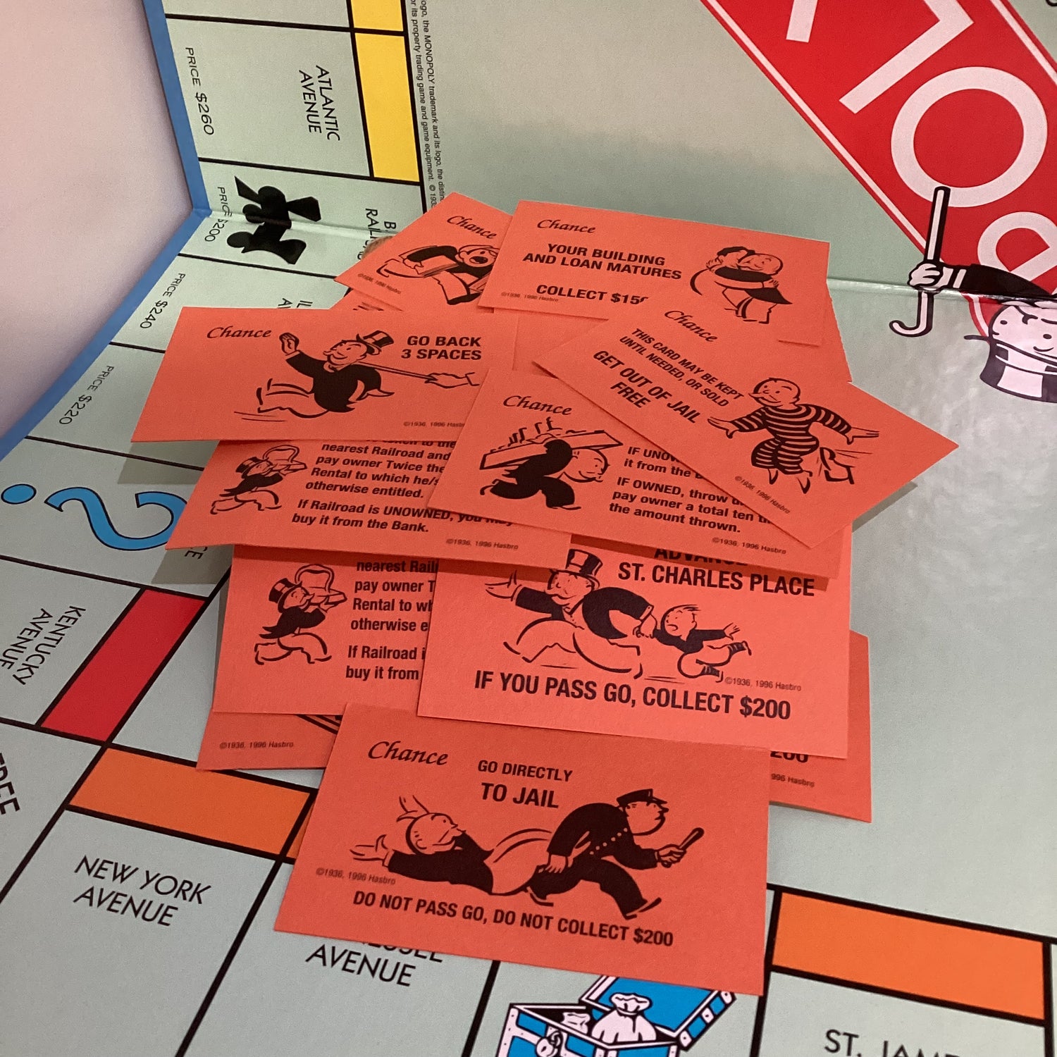 Monopoly Junk Journaling Embellishment CHANCE Game Pieces Playing Cards