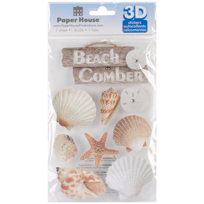 Paper House BEACH COMBER 3D Stickers 9pc