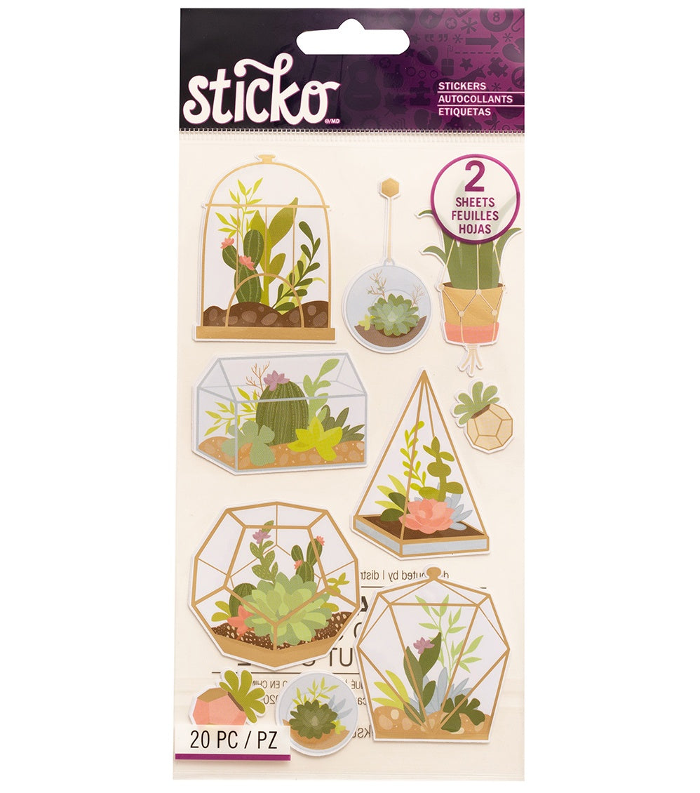 Sticko SUCCULENT TERRARIUM Themed Stickers 20pc