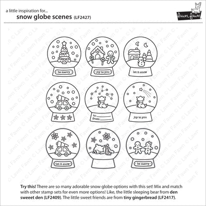 Lawn Fawn SNOW GLOBE SCENES Clear Stamps 23pc