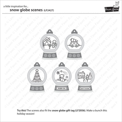 Lawn Fawn SNOW GLOBE SCENES Clear Stamps 23pc