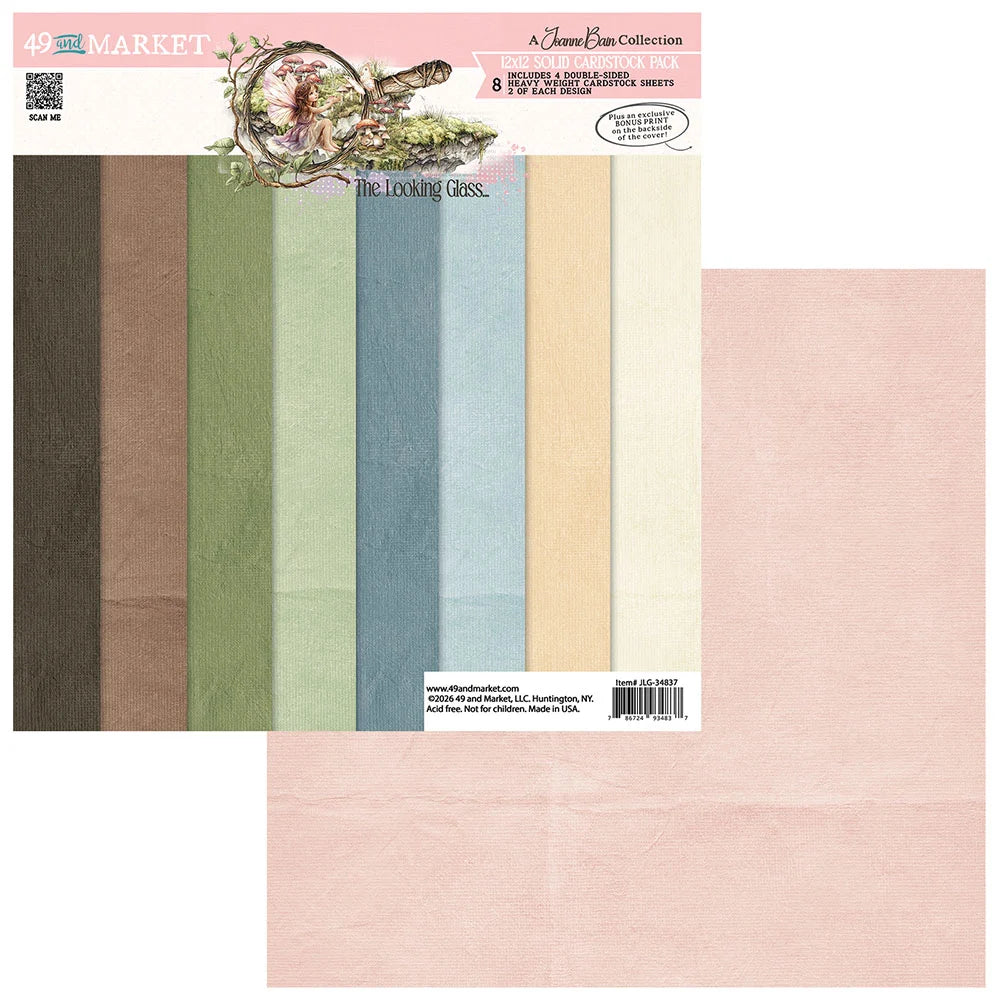 49 and Market THE LOOKING GLASS 12”X12” Solids Cardstock Pack