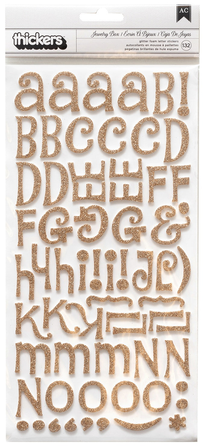 Thickers JEWELRY BOX Glitter Foam Alphabet Stickers