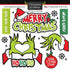 Christmas-themed stickers with Grinch designs and text on a white background