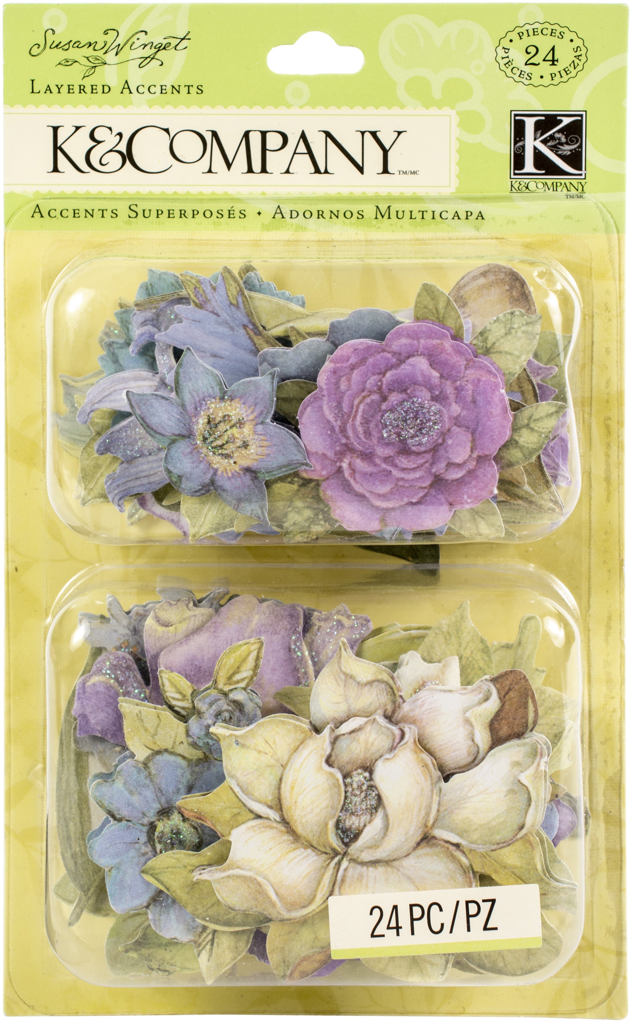 K&amp;Company BOTANICAL FLOWER Layered Accents 24pc