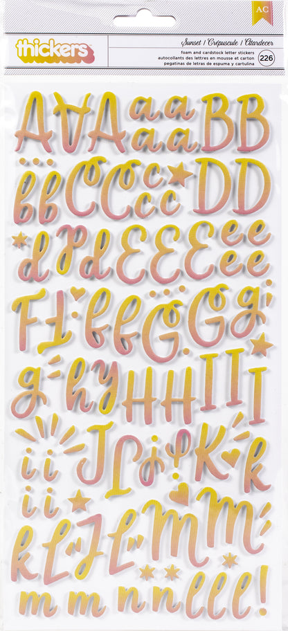 Thickers SUNSET Foam Cardstock Letter Stickers