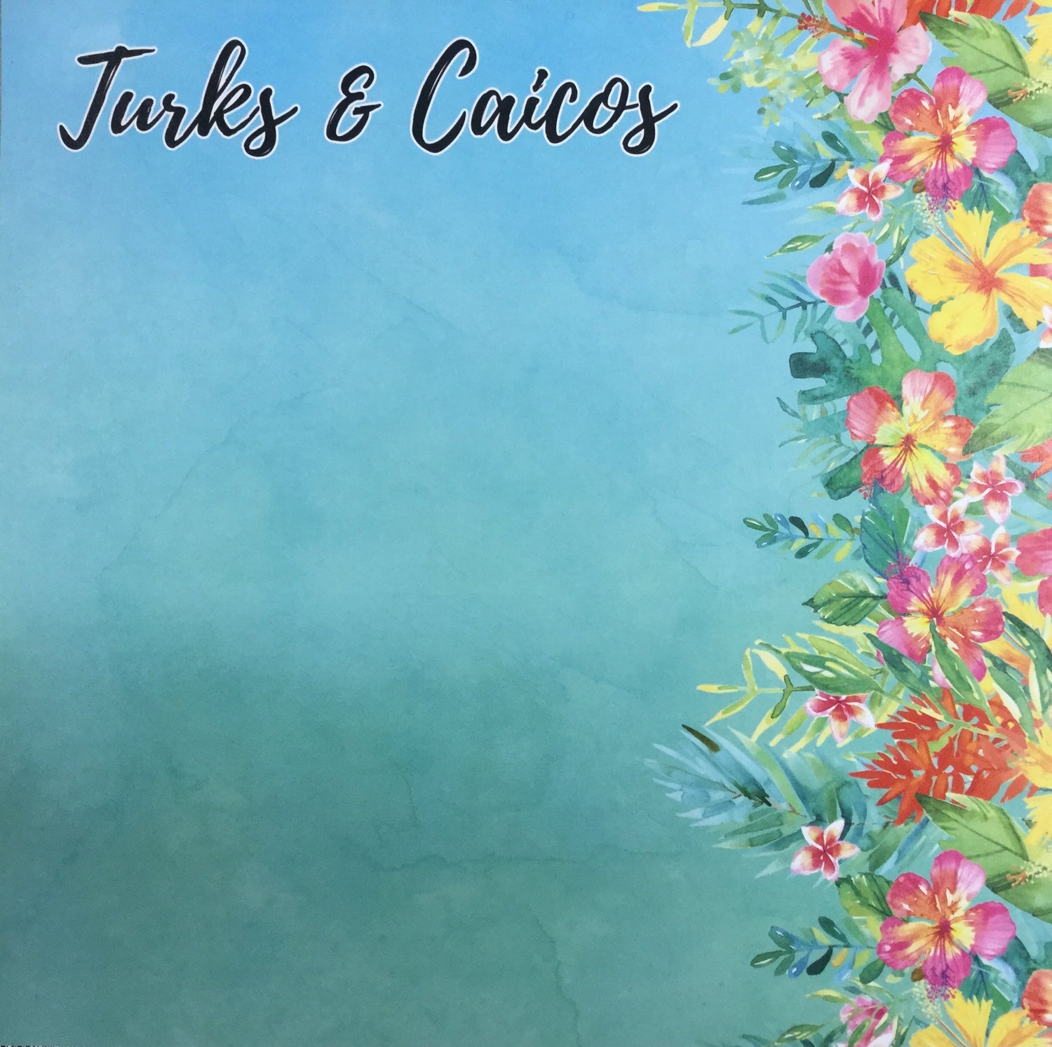 Scrapbook Customs TURKS &amp; CAICOS Getaway 12&quot;X12&quot; Travel Paper Scrapbooksrus 