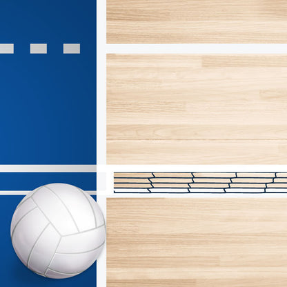 Scrapbook Customs VOLLEYBALL ON COURT 12X12 Scrapbook Paper Sports 2pc