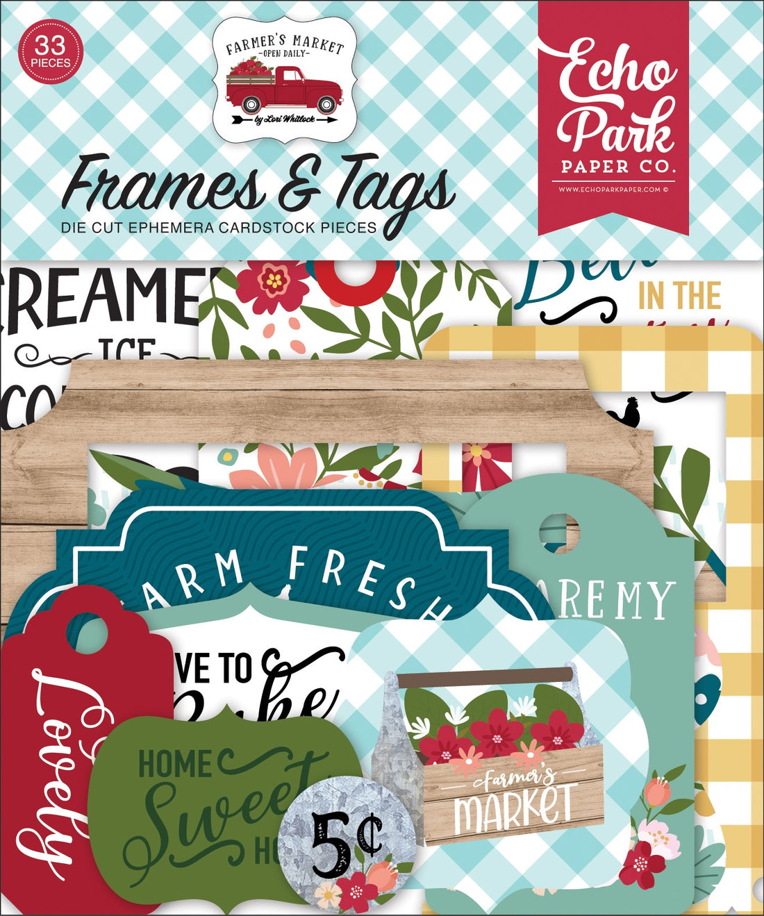 Echo Park FARMERS MARKET Frames &amp; Tags 33pc