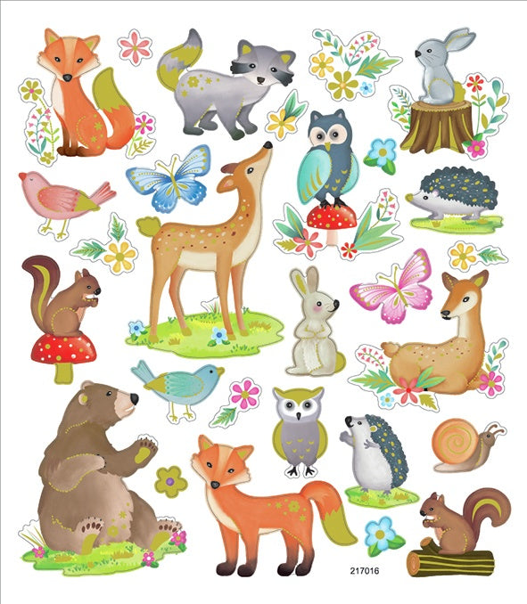 Sticker King WOODLAND CREATURES Foil Stickers 27pc
