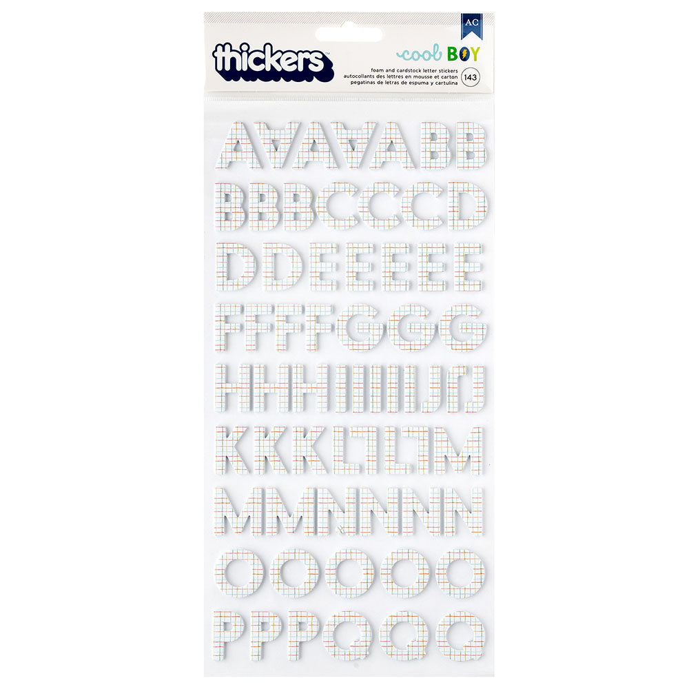 Thickers Pebbles COOL BOY Alpha Foam Letter Stickers