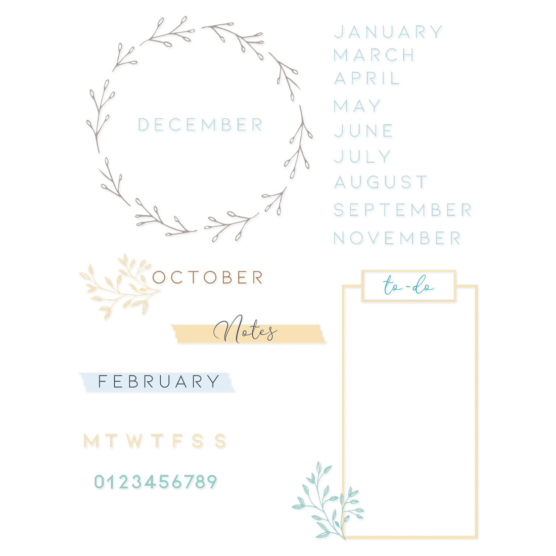 Sizzix JOURNAL STAMPS Clear Acrylic Calendar