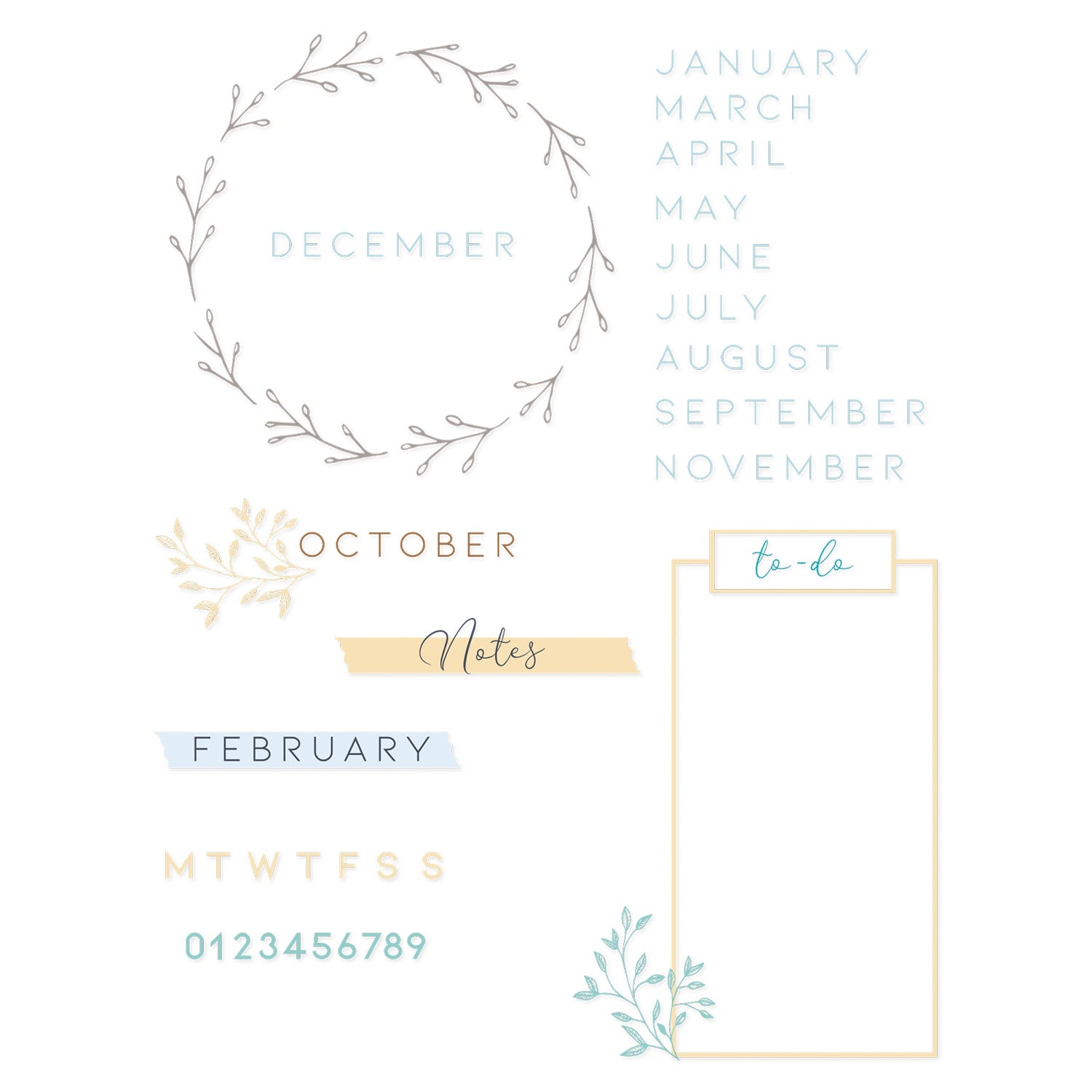 Sizzix JOURNAL STAMPS Clear Acrylic Calendar