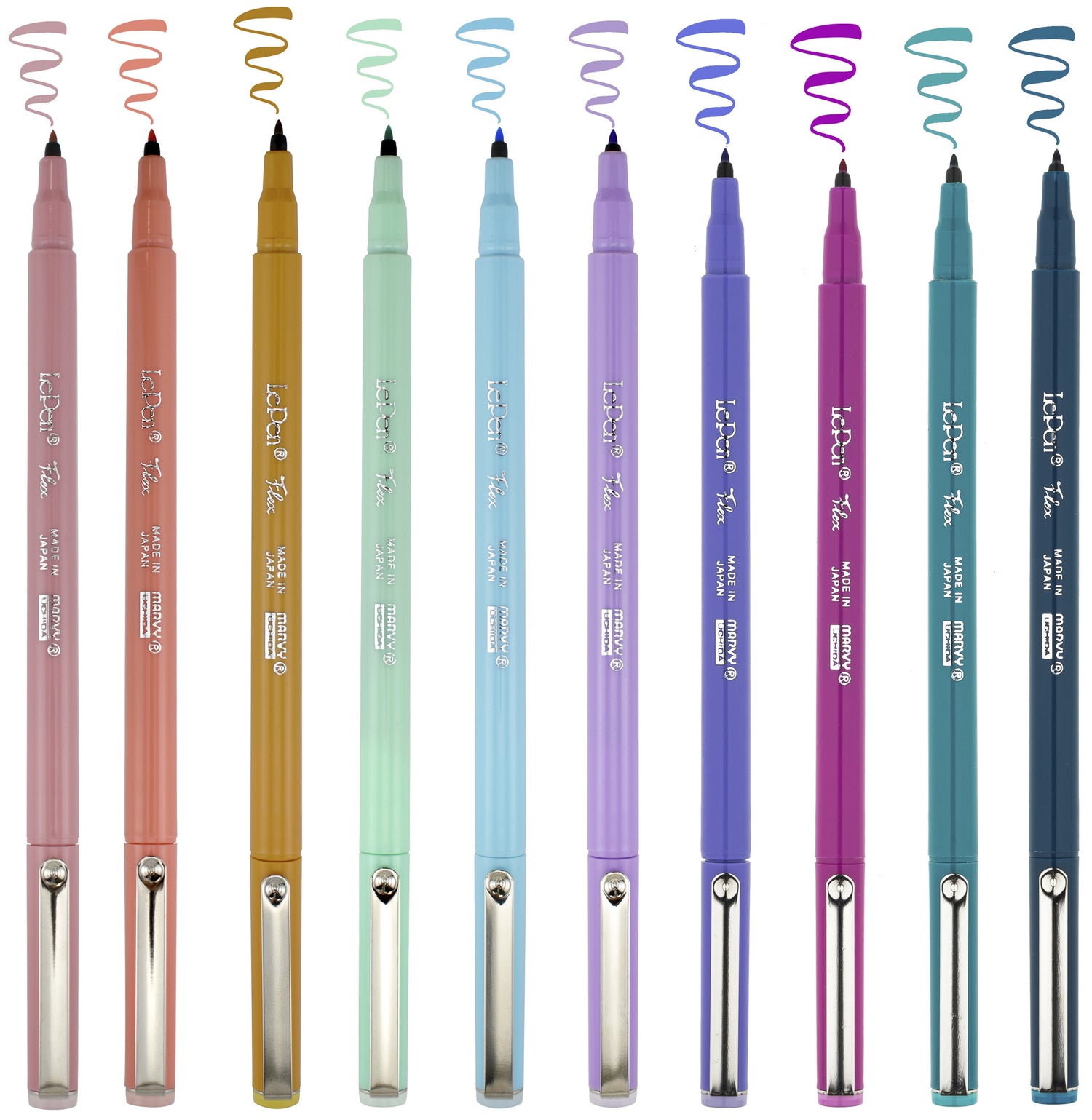 Marvy Uchida LePEN FLEX PASTEL MARKER SET 10pc