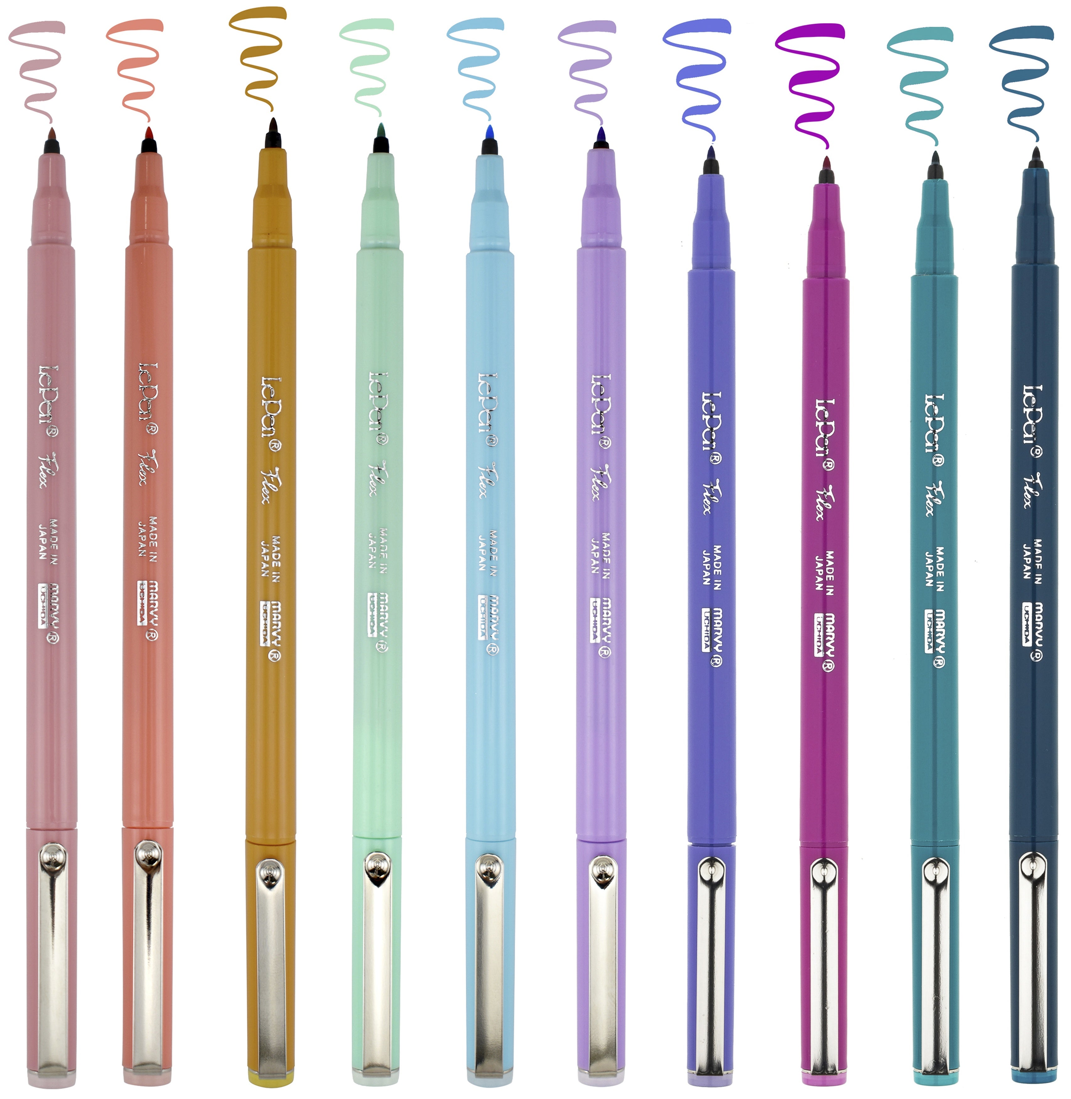 Marvy Uchida LePEN FLEX PASTEL MARKER SET 10pc