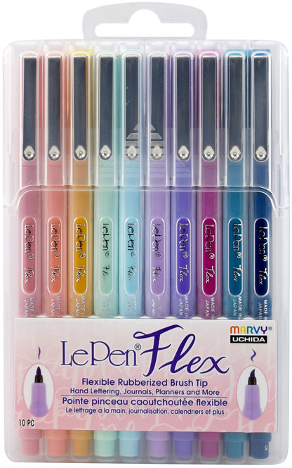 Marvy Uchida LePEN FLEX PASTEL MARKER SET 10pc