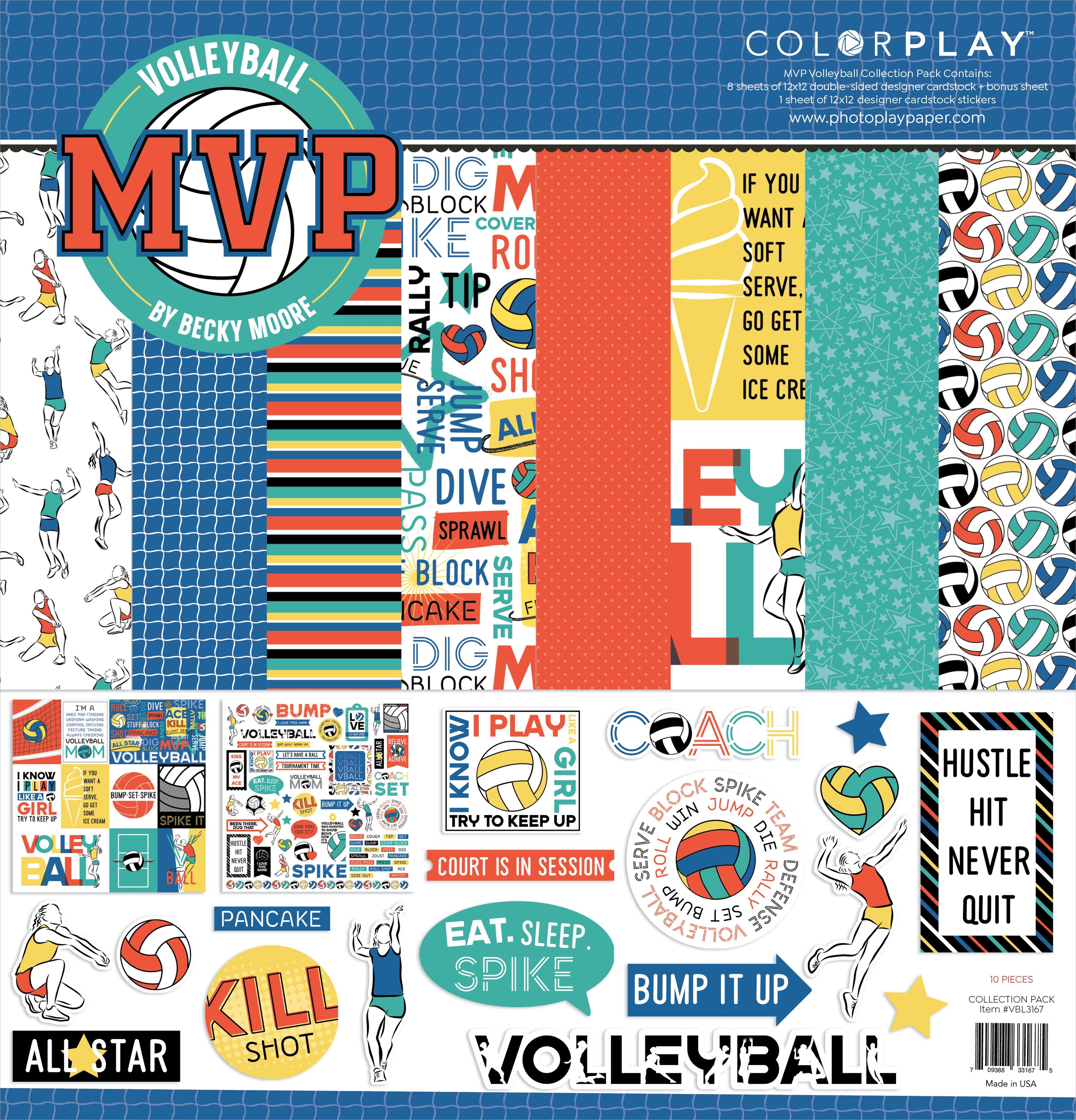 Colorplay MVP VOLLEYBALL 12X12 Paper Collection Pack