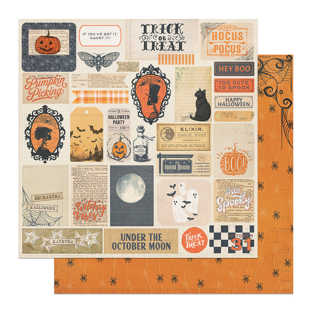 Photoplay Junque Halloween OCTOBER MOON 12X12 Scrapbook Paper