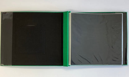 Postbound Album GREEN FABRIC Frame 8&quot;X8&quot; Scrapbook Memory