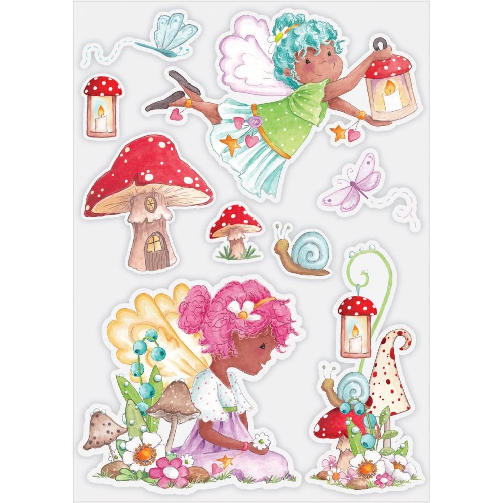 Craft Consortium Fairy Wishes FRIENDS CLEAR Polymer STAMPS 9pc