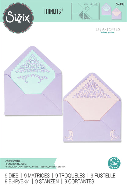 Sizzix Thinlits LACE ENVELOPE LINERS Dies 9pc