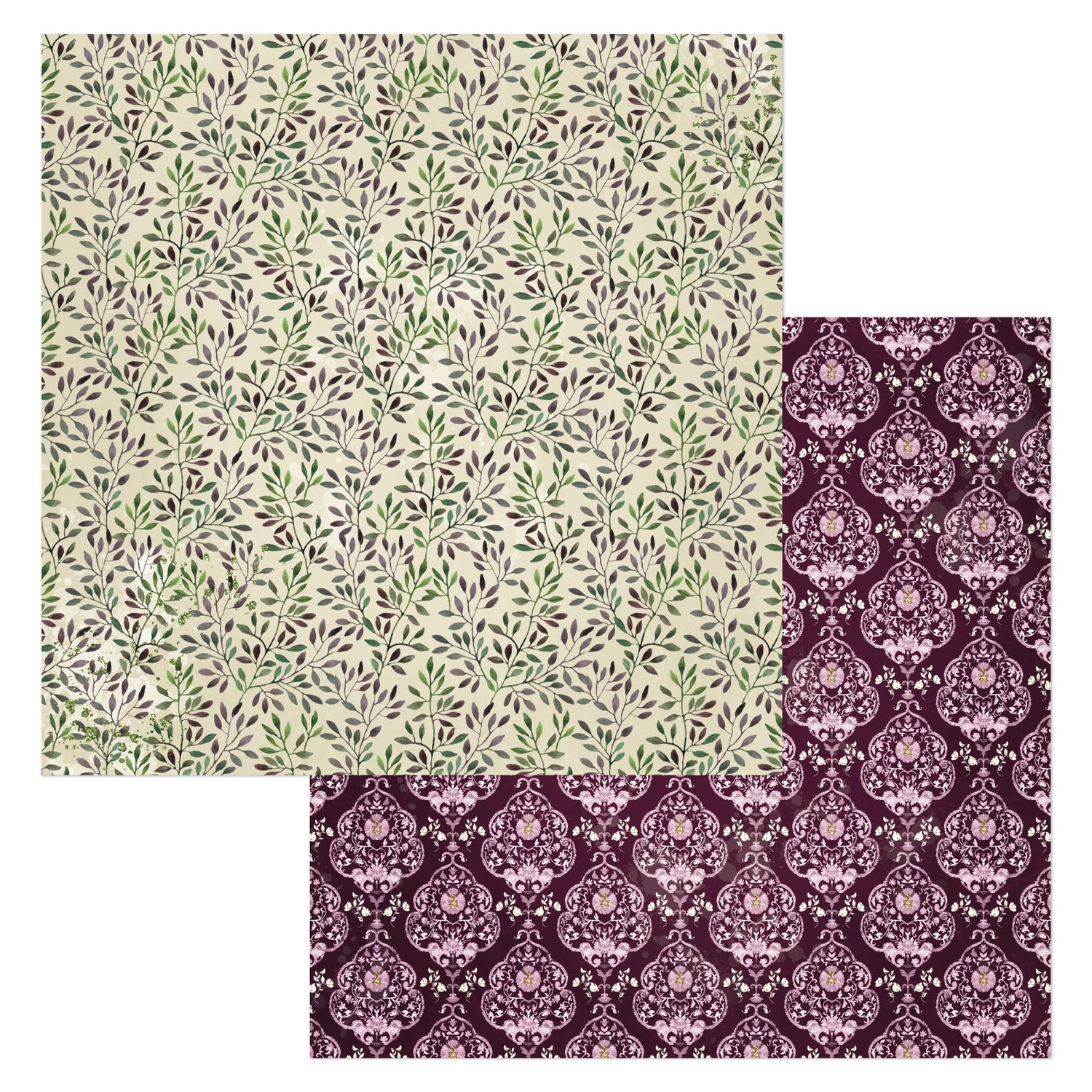 Bo Bunny Willow &amp; Sage BRANCHES 12&quot;X12&quot; Scrapbook Paper