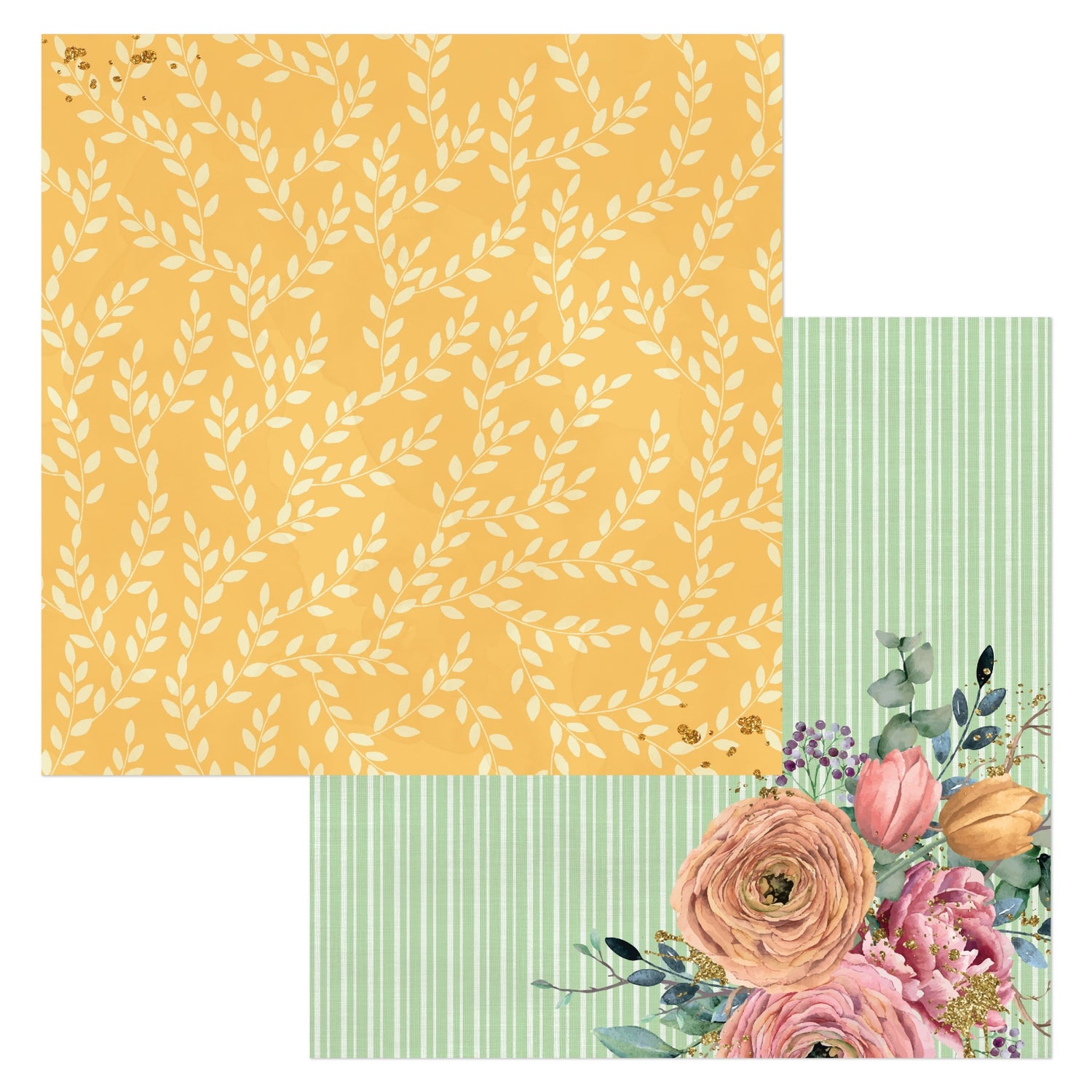 Bo Bunny Willow &amp; Sage VINEYARD 12&quot;X12&quot; Scrapbook Paper