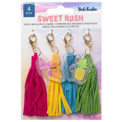 Vicki Boutin SWEET RUSH Tassels with Acrylic Charms