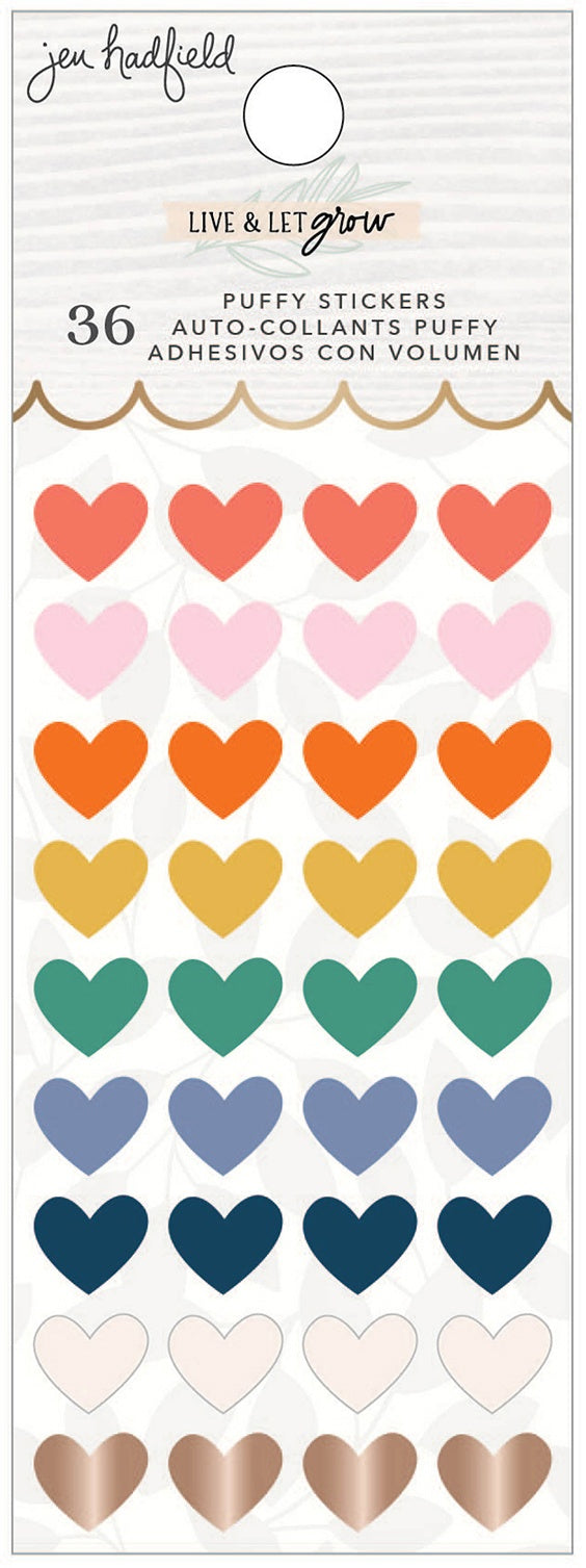 Jen Hadfield LIVE & LET GROW Puffy Stickers 36pc