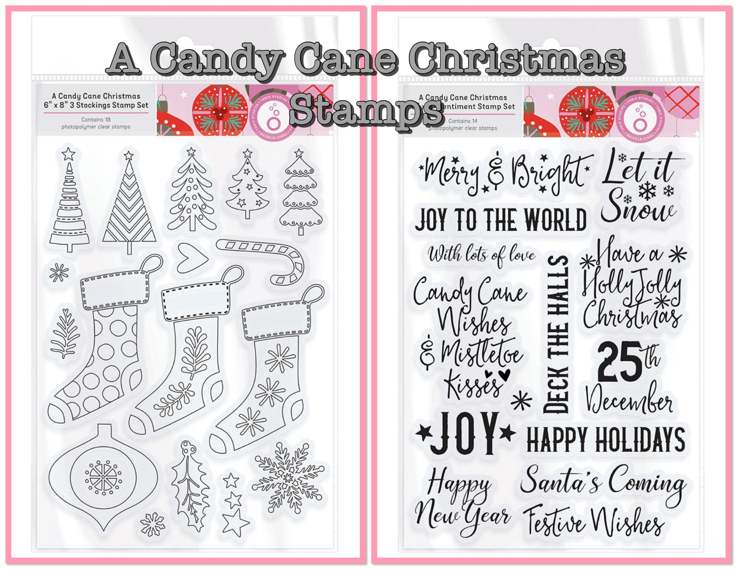 Tonic Studios A CANDY CANE CHRISTMAS Stamp Set