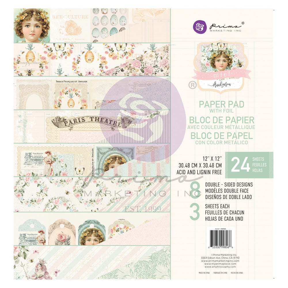 Prima MIEL 12&quot;X12&quot; Scrapbook Paper Pad