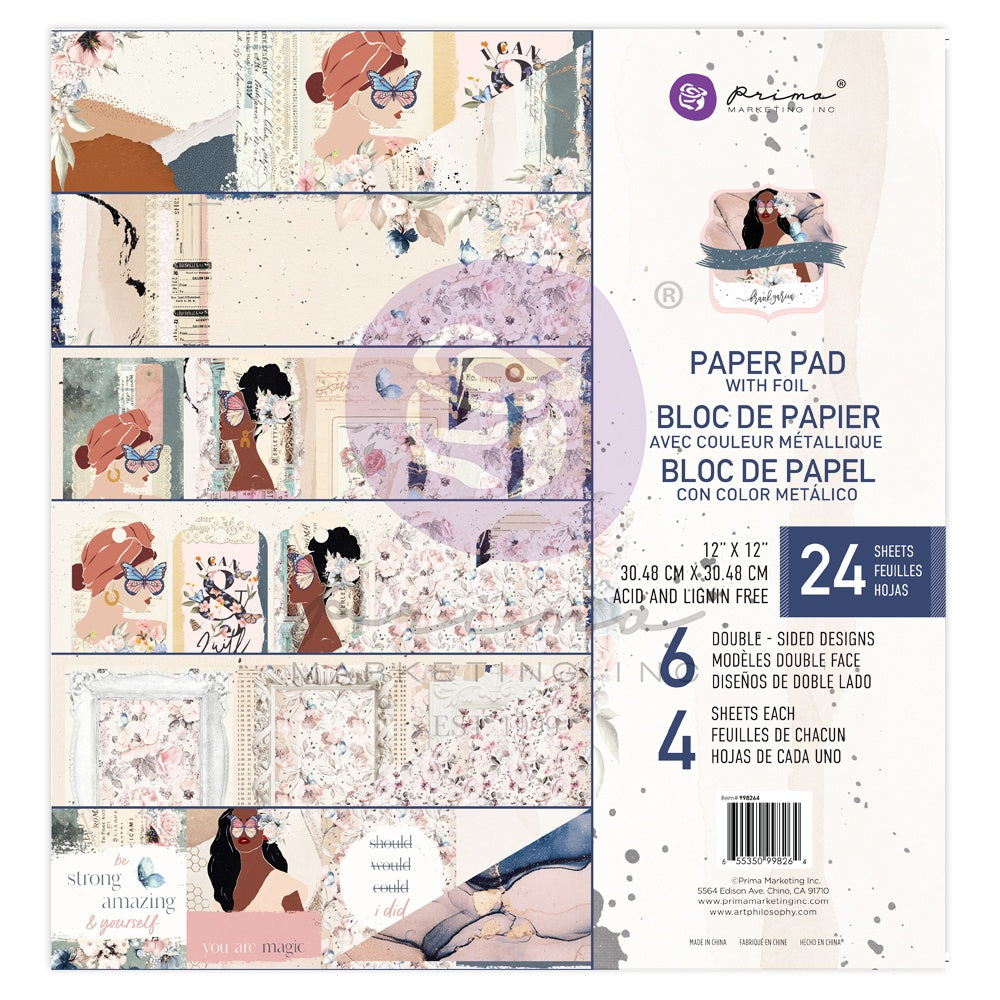 Prima INDIGO 12&quot;X12&quot; Scrapbook Paper Pad