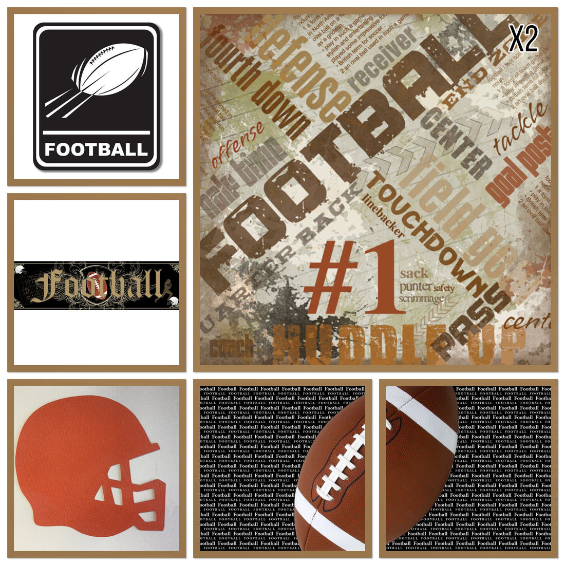 Scrapbook Customs FOOTBALL EXTREME 12&quot;X12&quot; Scrapbook Kit