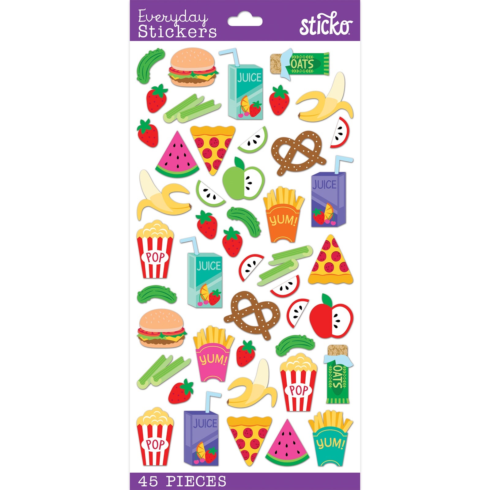 Sticko SNACK TIME Everyday Stickers 46pc